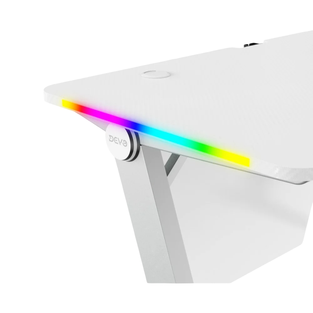 طاولة ألعاب RGB بيضاء من DEVO Axie